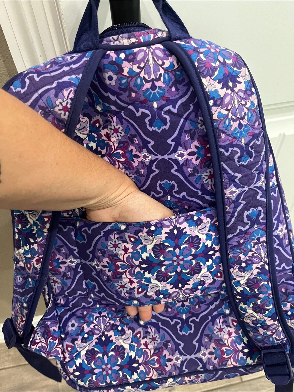 Vera Bradley Navy, Purple & Pink Floral Quilted Crossbody - Picture 6 of 11